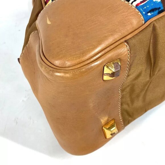 PRADA BR2524 triangle logo plate Venice Hand Bag Shoulder Bag - Picture 9 of 16